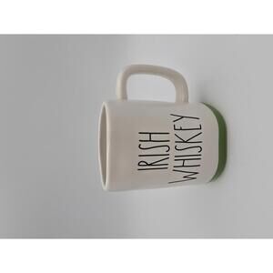Rae Dunn White Black and Green Irish Whisky Mug